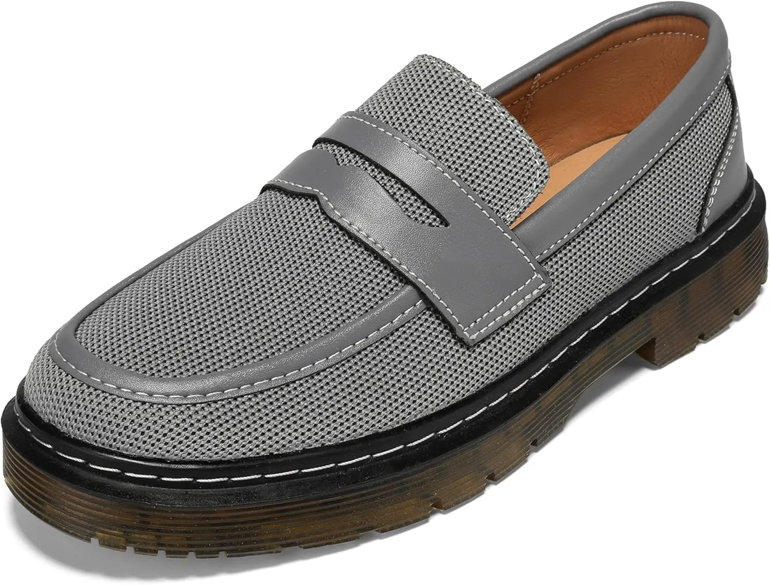 Women's Mesh Penny Loafers Breathable Knitted Flat Shoes Comfortable & Lightweight Slip-Ons