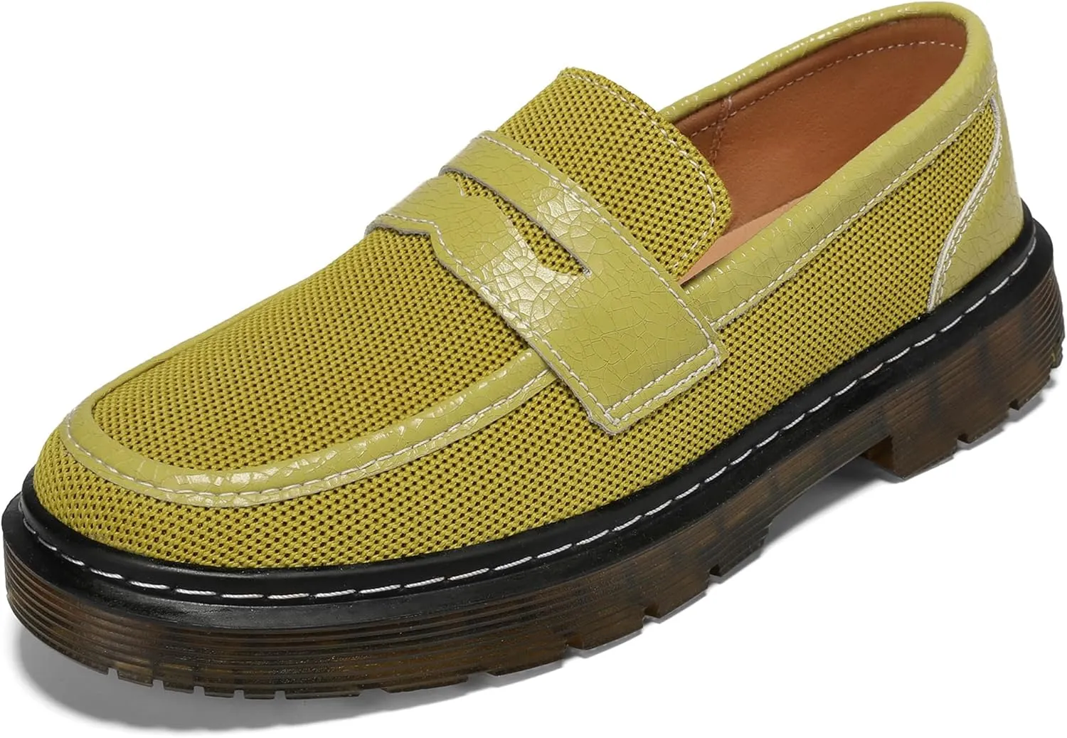Women's Mesh Penny Loafers Breathable Knitted Flat Shoes Comfortable & Lightweight Slip-Ons