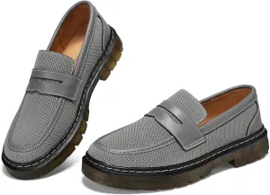 Women's Mesh Penny Loafers Breathable Knitted Flat Shoes Comfortable & Lightweight Slip-Ons
