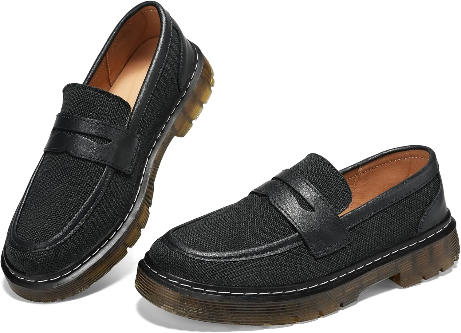 Women's Mesh Penny Loafers Breathable Knitted Flat Shoes Comfortable & Lightweight Slip-Ons