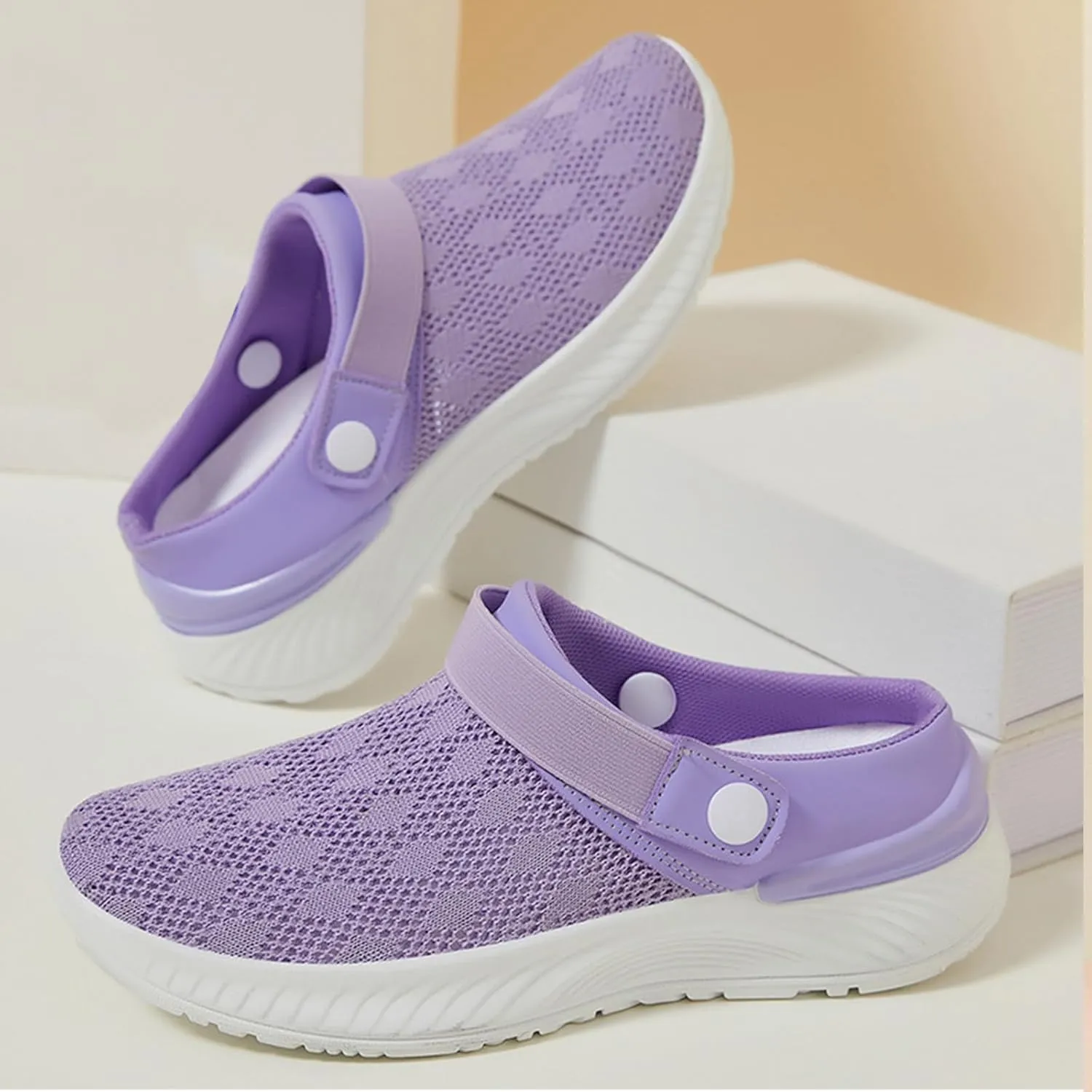 Women's Mules Breathable Mesh Slippers Lightweight Comfortable Platform Sneakers Summer Casual Walking Shoes 2025 Fashion