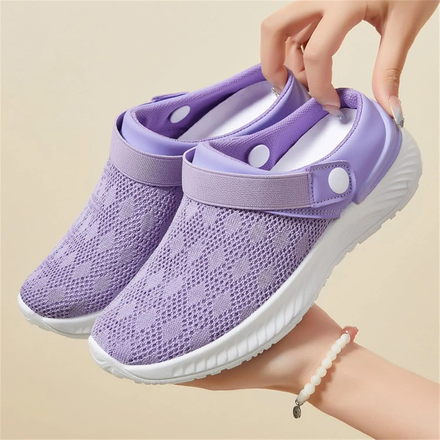 Women's Mules Breathable Mesh Slippers Lightweight Comfortable Platform Sneakers Summer Casual Walking Shoes 2025 Fashion