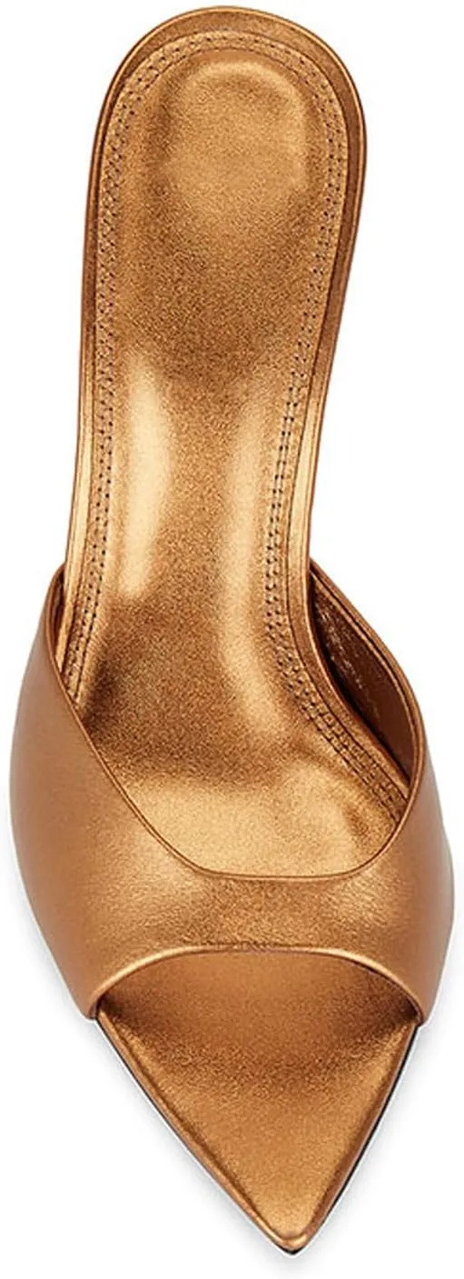 Women'S Open Toe Stiletto Mule Sandals Sexy Pointed Elegant Backless High Heel Sandals For Party, Evening, Wedding