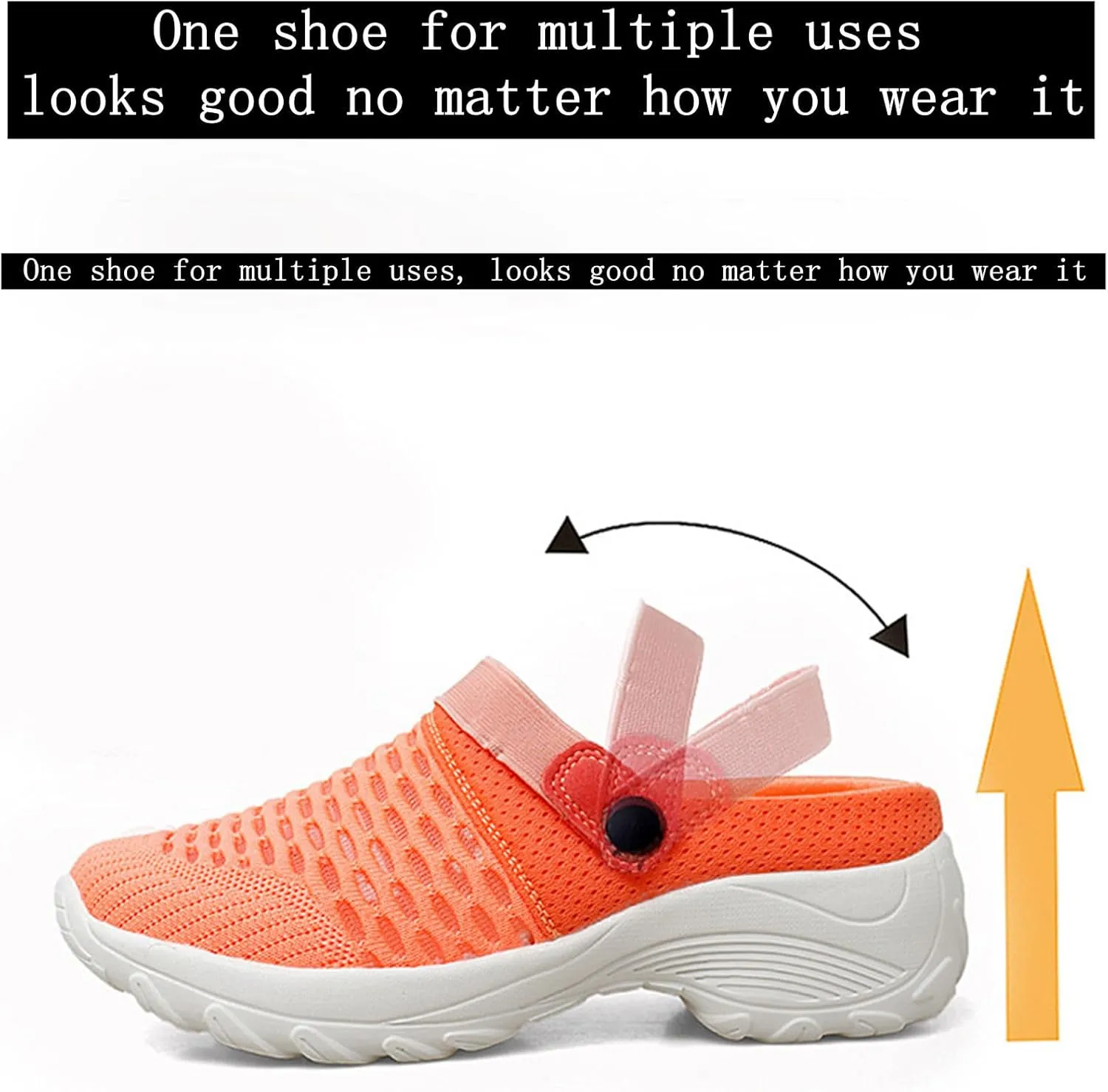 Women's Orthopedic Clogs, Sneaker Sandals, Womens Slip-on Air Walking Shoes, Lightweight Beach Shoes Outdoor Slippers Mesh Sandals