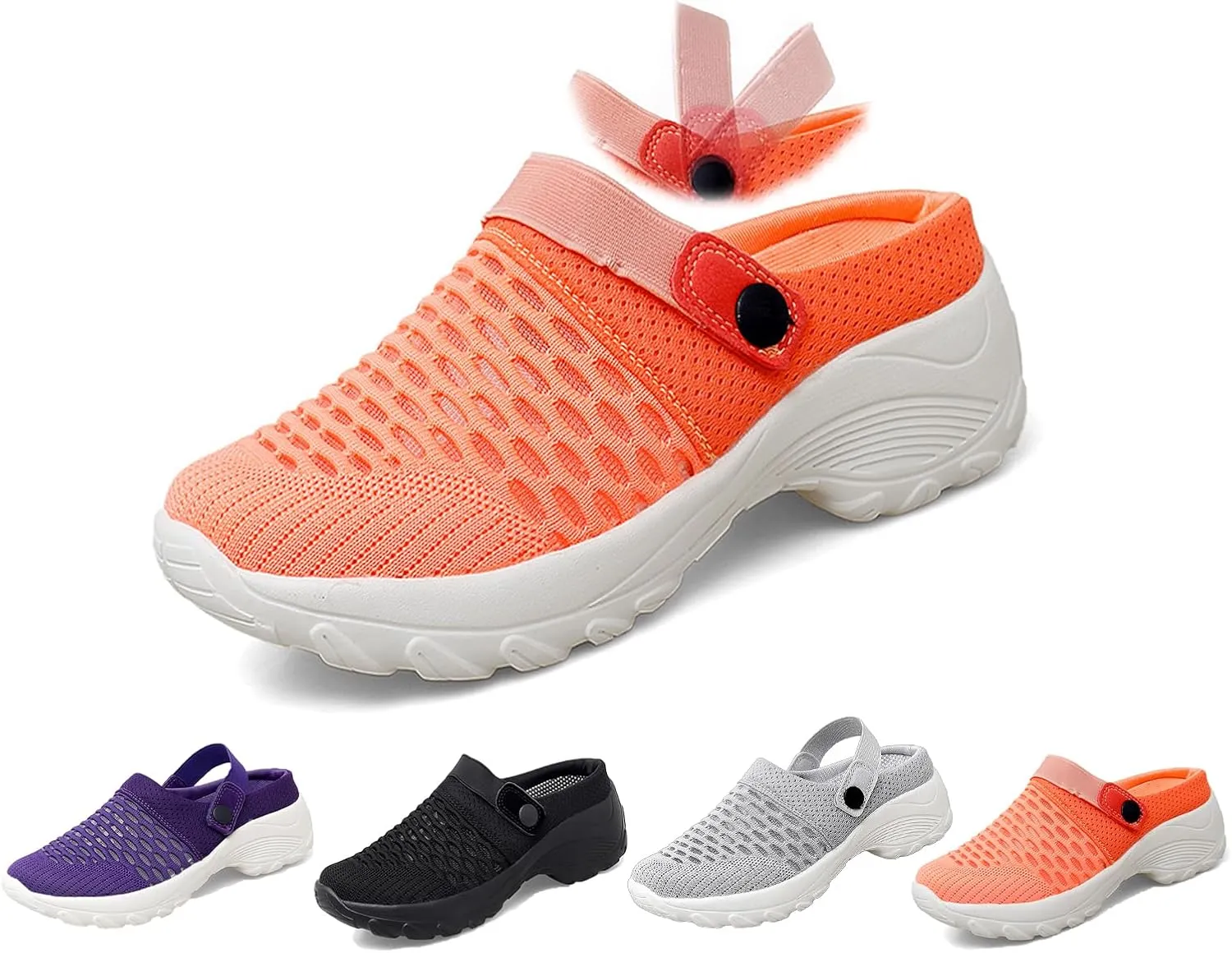 Women's Orthopedic Clogs, Sneaker Sandals, Womens Slip-on Air Walking Shoes, Lightweight Beach Shoes Outdoor Slippers Mesh Sandals