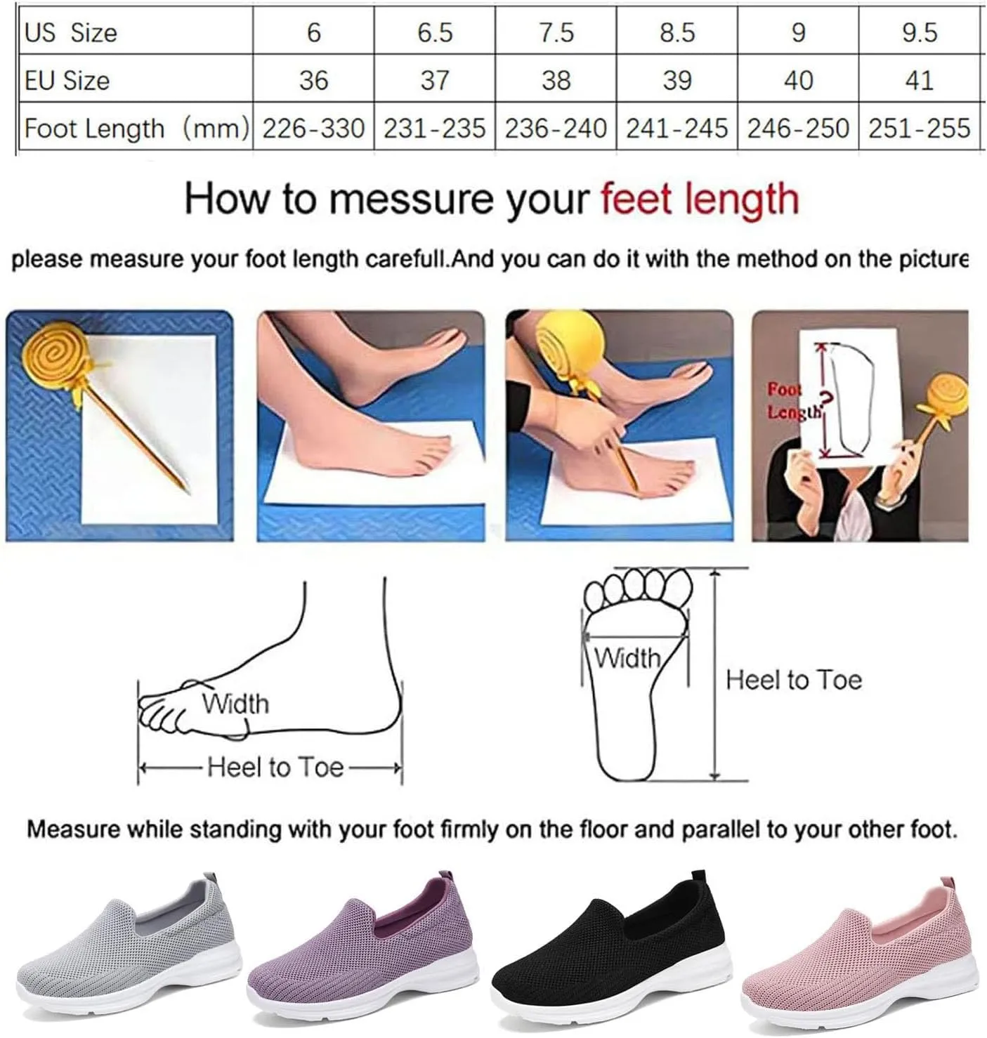 Women's Orthopedic Sneakers Arch Support Slip on Walking Shoes Orthopedic Shoes for Women