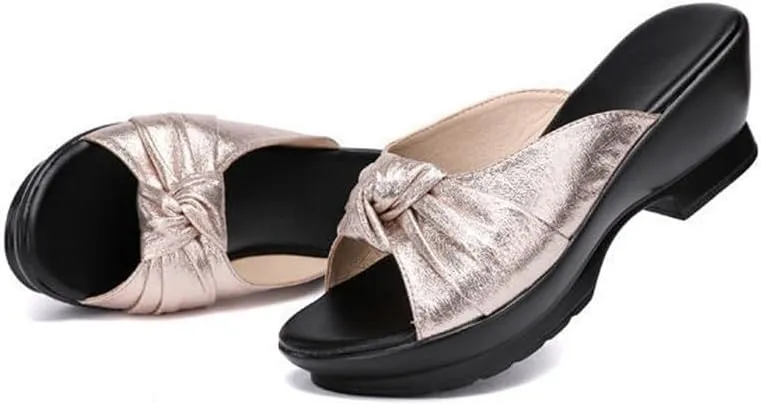 Women's Platform Sandals Comfortable Chunky Heels Mule Wedge Sandal
