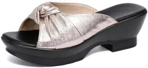 Women's Platform Sandals Comfortable Chunky Heels Mule Wedge Sandal