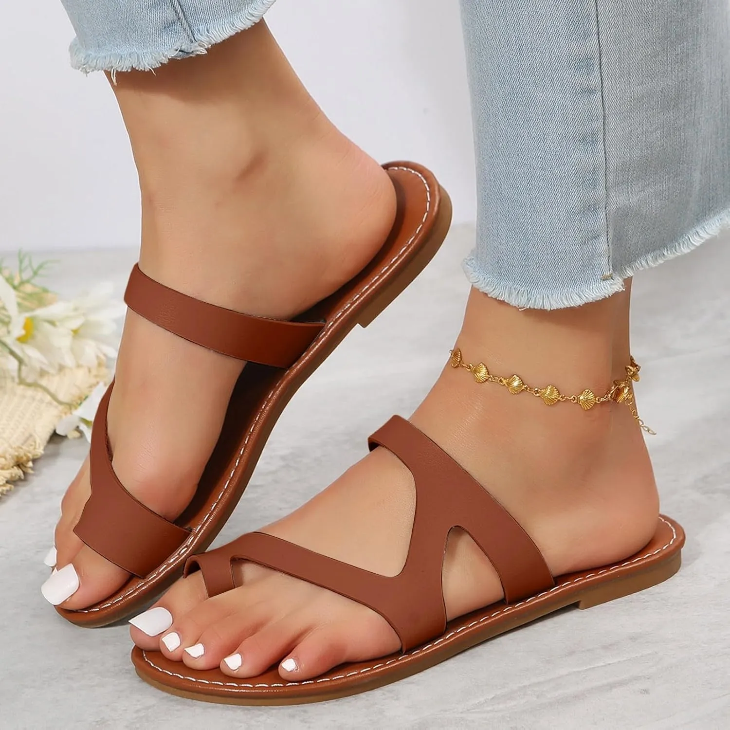 Women's Sandals Dressy Women Sandals Comfortable Women Flip Flops Dressy Summer Walking Shoes Slippers Women's