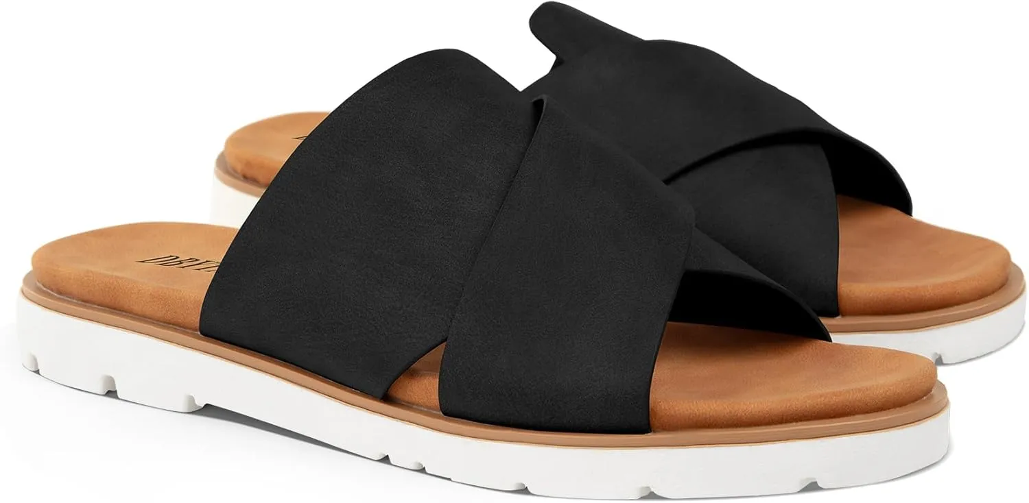 Women's Slide Sandals Summer Flat Casual Beach Shoes