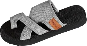 Womens Slide Sandals with Arch Support Adjustable Orthopedic Flip Flops Walking Summer Shoes Summer Casual Mesh Flats Slippers Breathable Comfortable
