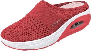 Womens Slip On Clogs and Mules Diabetic Air-Cushion Slip-On Walking Shoes Breathable Slippers Closed Toe Slides Orthopedic Diabetic Shoes with Arch-Support