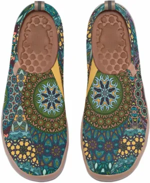 Women's Slip-On Loafers Painted Travel Shoes Walking Breathable Knit Mesh Ladies Fashion Art Sneaker