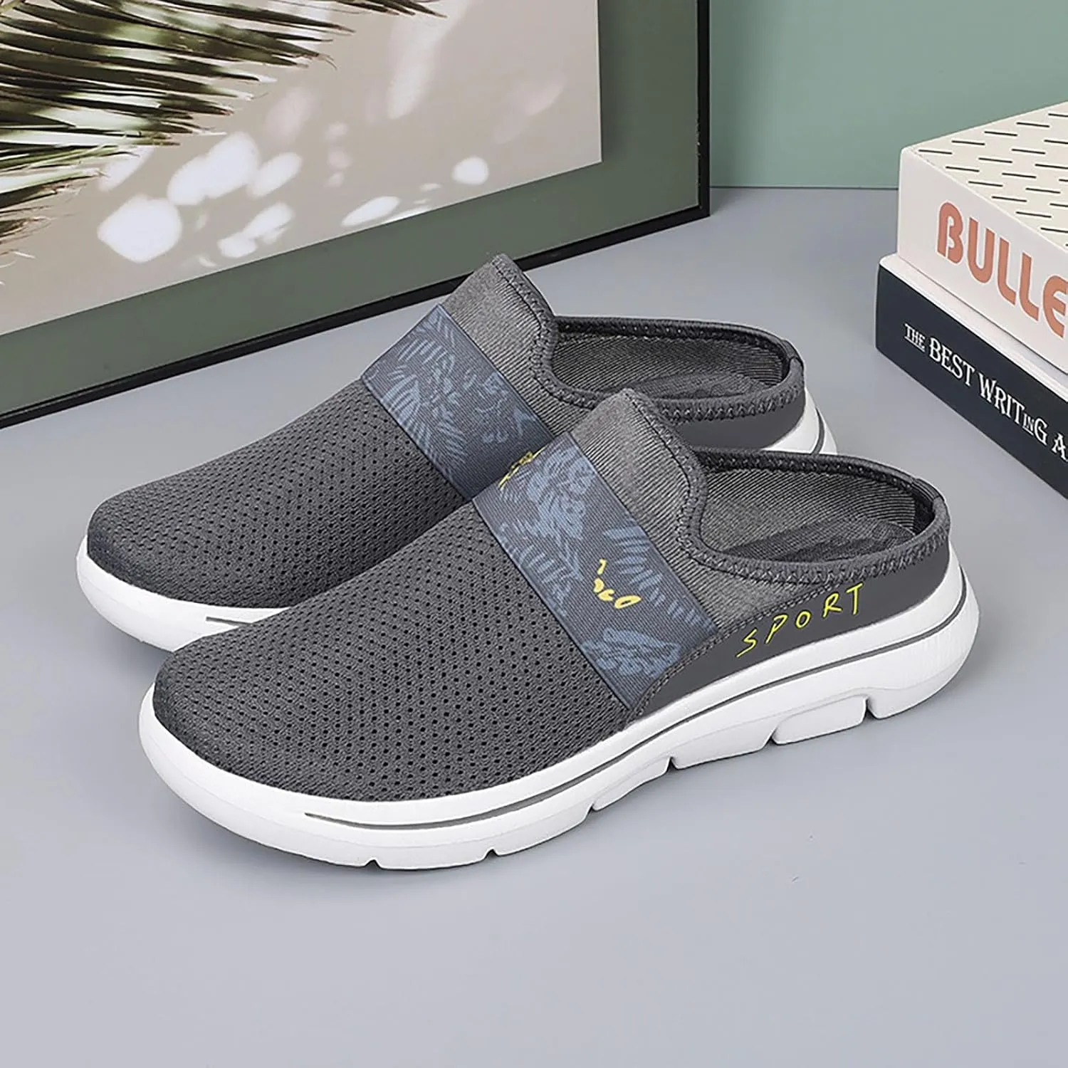 Women's Slip-on Mule Sneakers Lightweight Womens Running Shoes Casual Casual Shoes Trendy Women's Fashion Sneakers Brown Tennis Shoe Casual Loafers