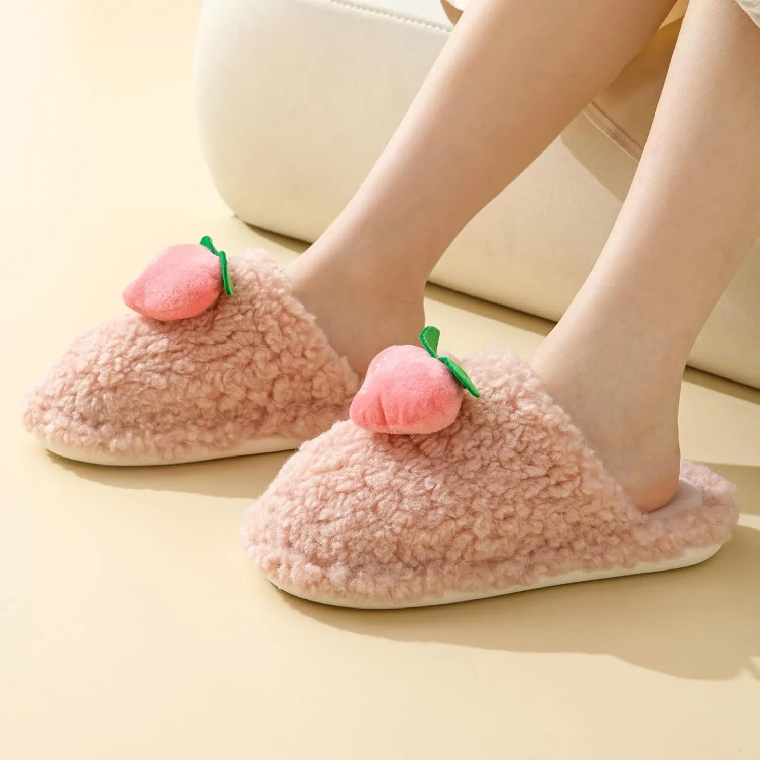 Womens Slippers Fashion Winter Warm Bedroom Shoes Soft Warm Slip On House Slippers Cozy Memory Foam Slippers