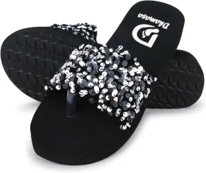 Women's Sparkly Sequined Slide Sandal for casual and dailywear