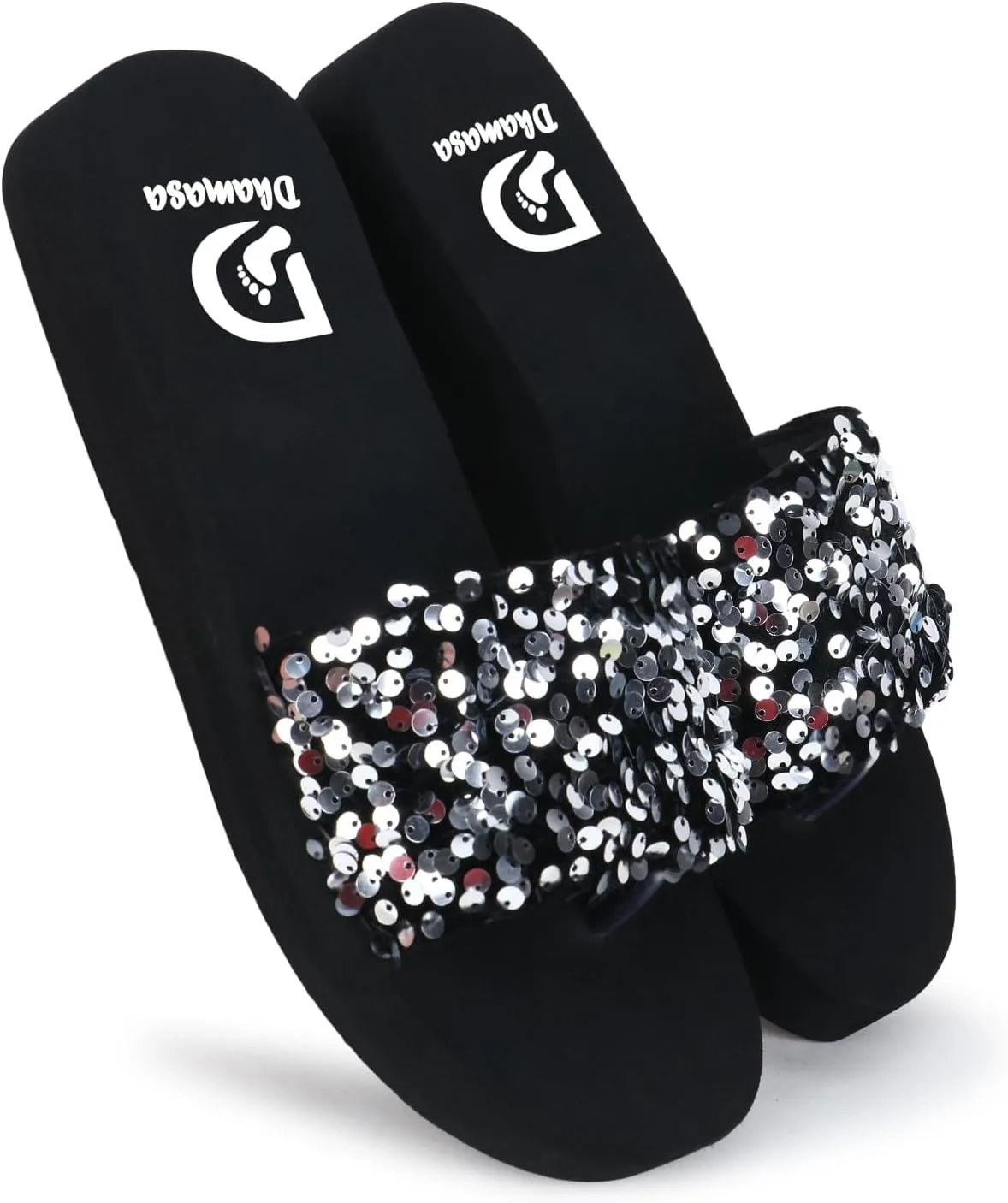 Women's Sparkly Sequined Slide Sandal for casual and dailywear