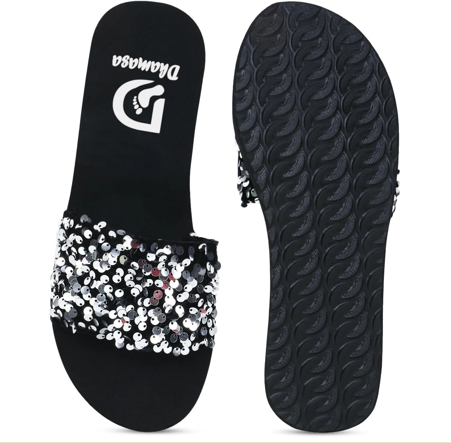 Women's Sparkly Sequined Slide Sandal for casual and dailywear