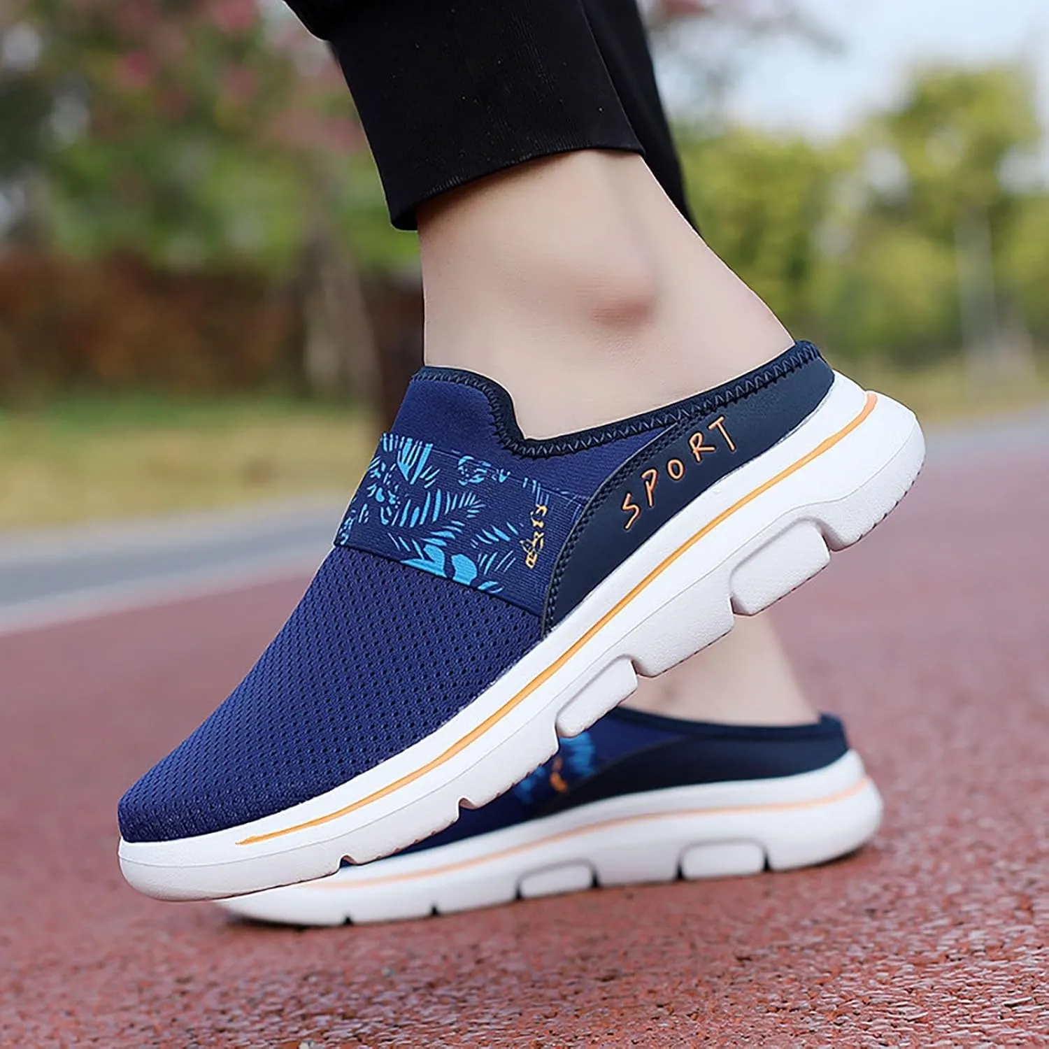 Womens Summer Breathable Mesh Slippers Mens Dress Shoes Mesh Casual Work Shoes White Platform Sneakers Platform Tennis Shoe Cross Trainer Shoe