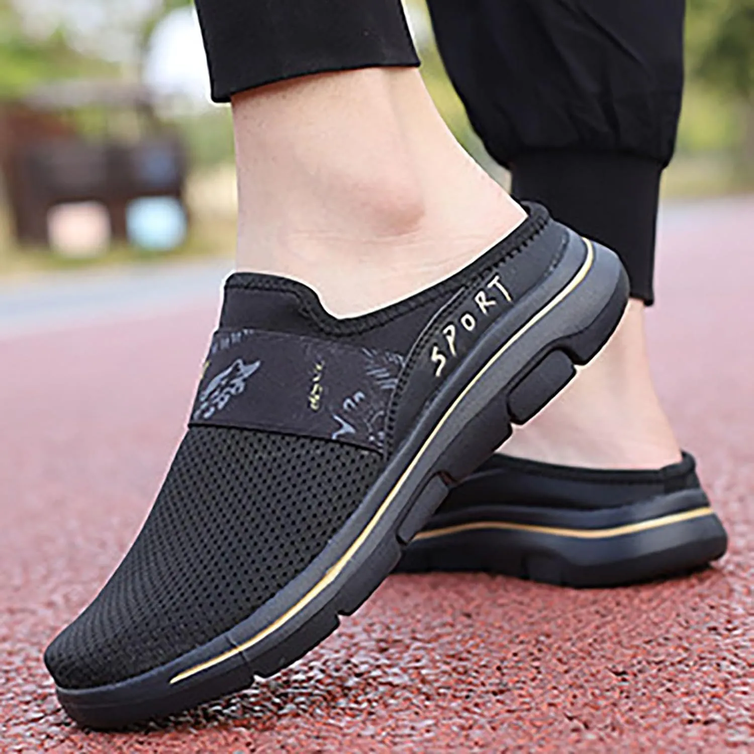 Womens Summer Breathable Mesh Slippers Mens Dress Shoes Mesh Casual Work Shoes White Platform Sneakers Platform Tennis Shoe Cross Trainer Shoe