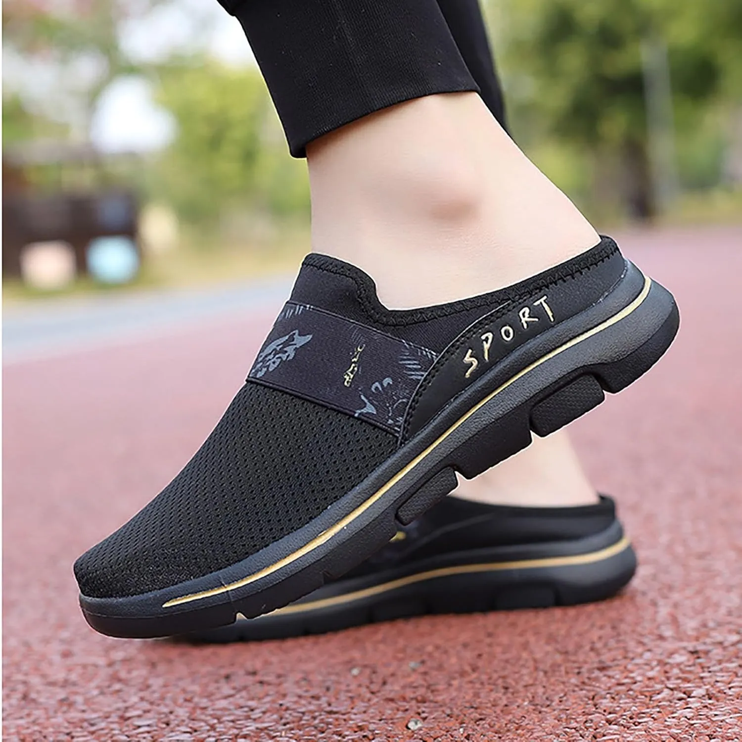 Womens Summer Breathable Mesh Slippers Mens Dress Shoes Mesh Casual Work Shoes White Platform Sneakers Platform Tennis Shoe Cross Trainer Shoe