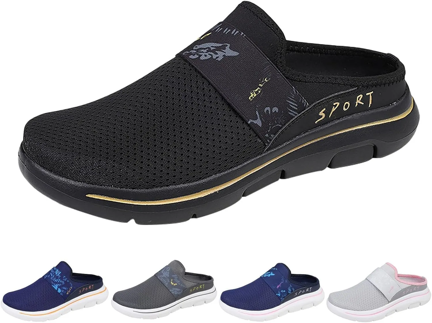 Womens Summer Breathable Mesh Slippers Mens Dress Shoes Mesh Casual Work Shoes White Platform Sneakers Platform Tennis Shoe Cross Trainer Shoe