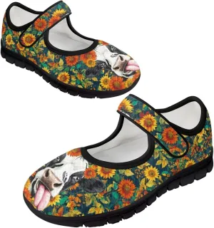 Women's Sunflower Print Mary Jane Sneaker Shoes Casual Lightweight Breathable Sneaker