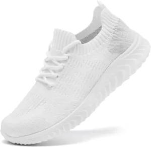 Womens Walking Shoes Slip On Casual Tennis Running Sport Workout Athletic Gym Sneakers Lightweight Breathable Non Slip Training Trainers