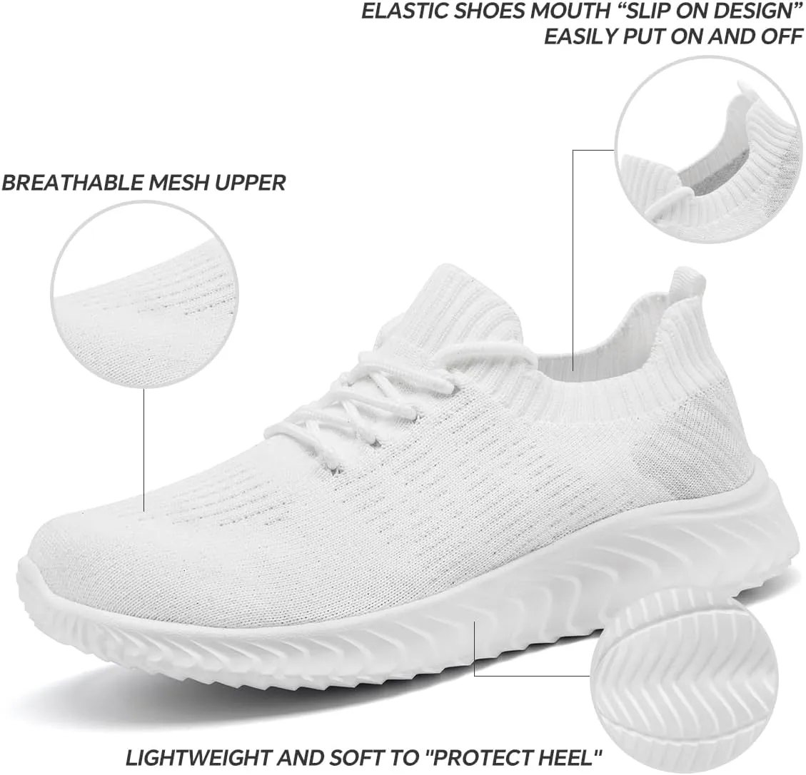 Womens Walking Shoes Slip On Casual Tennis Running Sport Workout Athletic Gym Sneakers Lightweight Breathable Non Slip Training Trainers