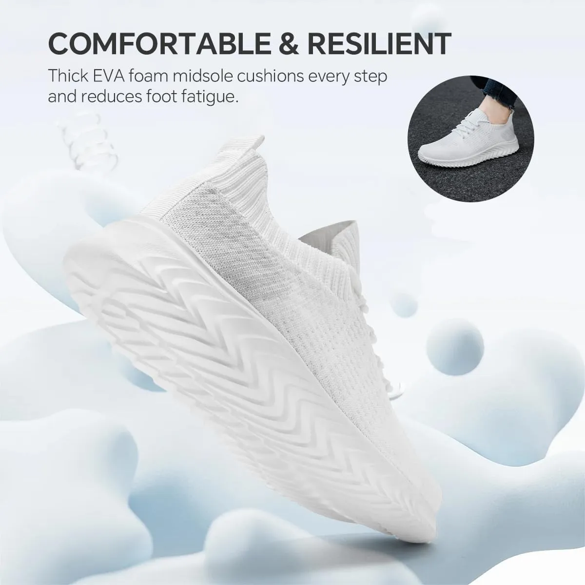 Womens Walking Shoes Slip On Casual Tennis Running Sport Workout Athletic Gym Sneakers Lightweight Breathable Non Slip Training Trainers