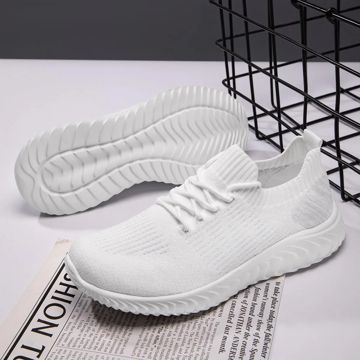 Womens Walking Shoes Slip On Casual Tennis Running Sport Workout Athletic Gym Sneakers Lightweight Breathable Non Slip Training Trainers