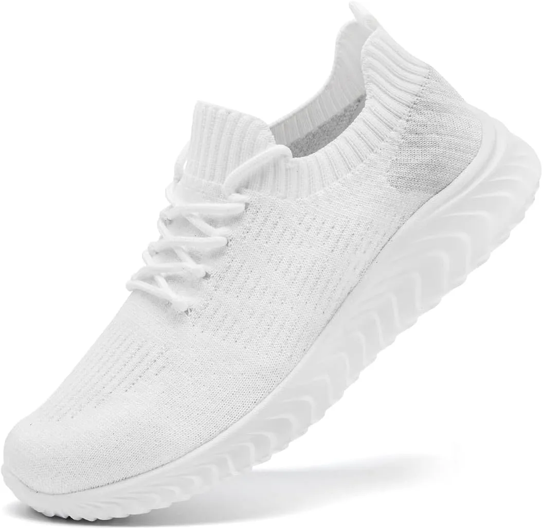 Womens Walking Shoes Slip On Casual Tennis Running Sport Workout Athletic Gym Sneakers Lightweight Breathable Non Slip Training Trainers