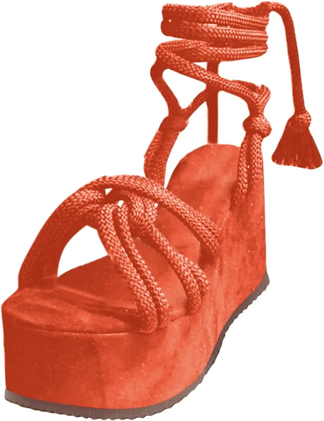 Women's Wedge Sandals Open Toe Summer Platforms Lace Up Comfortable Boho Sandals Slip On Dressy Walking Shoes