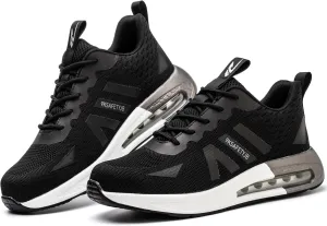 XUNRUO Safety Work Shoes for Mens Womens, Breathable Safety Steel Toe Athletic Sneakers, Lightweight Construction Carpenter Shoes