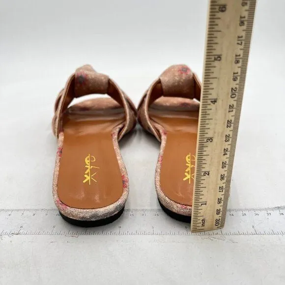 XYD Women Open Round Toe Bowknot Crossover Flats & Block Heel Sandals