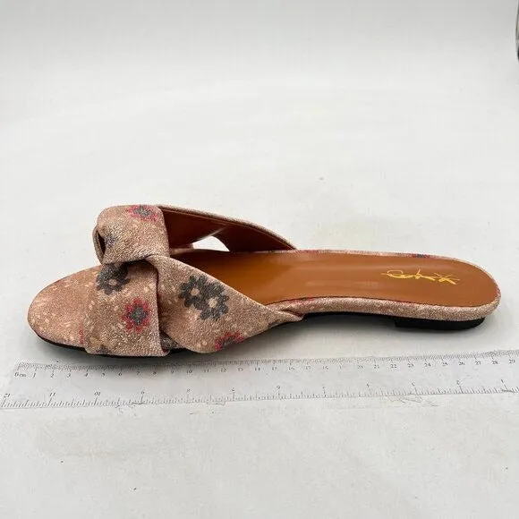XYD Women Open Round Toe Bowknot Crossover Flats & Block Heel Sandals