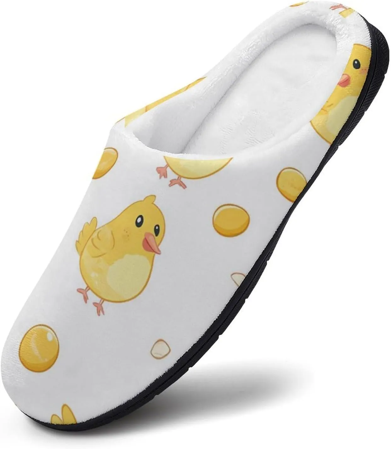 Yellow Easter Chick Chicken Funny Mens Slippers Lightweight Warm House Shoes Indoor Outdoor