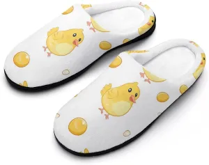 Yellow Easter Chick Chicken Funny Mens Slippers Lightweight Warm House Shoes Indoor Outdoor