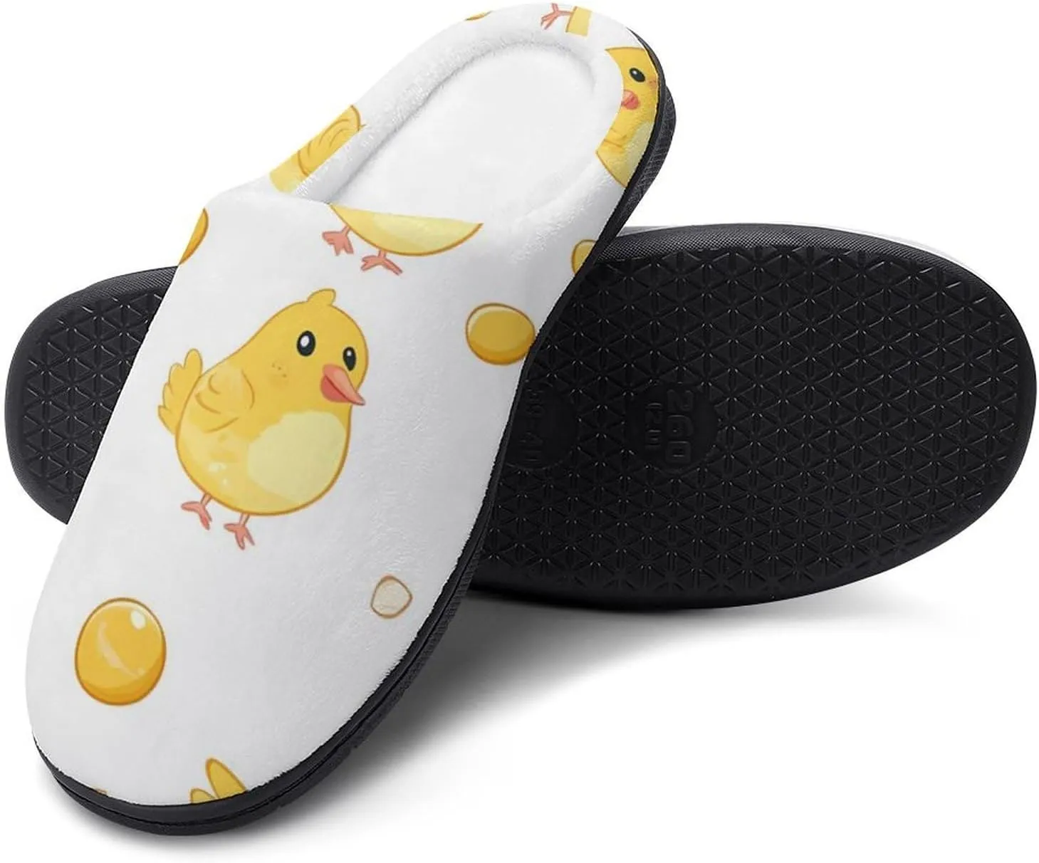 Yellow Easter Chick Chicken Funny Mens Slippers Lightweight Warm House Shoes Indoor Outdoor
