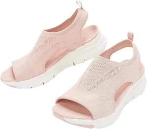 YIBLBOX Women Athletic Sandal Breathable Mesh Knit Sports Sandals Fish Mouth Lightweight Walking Shoes