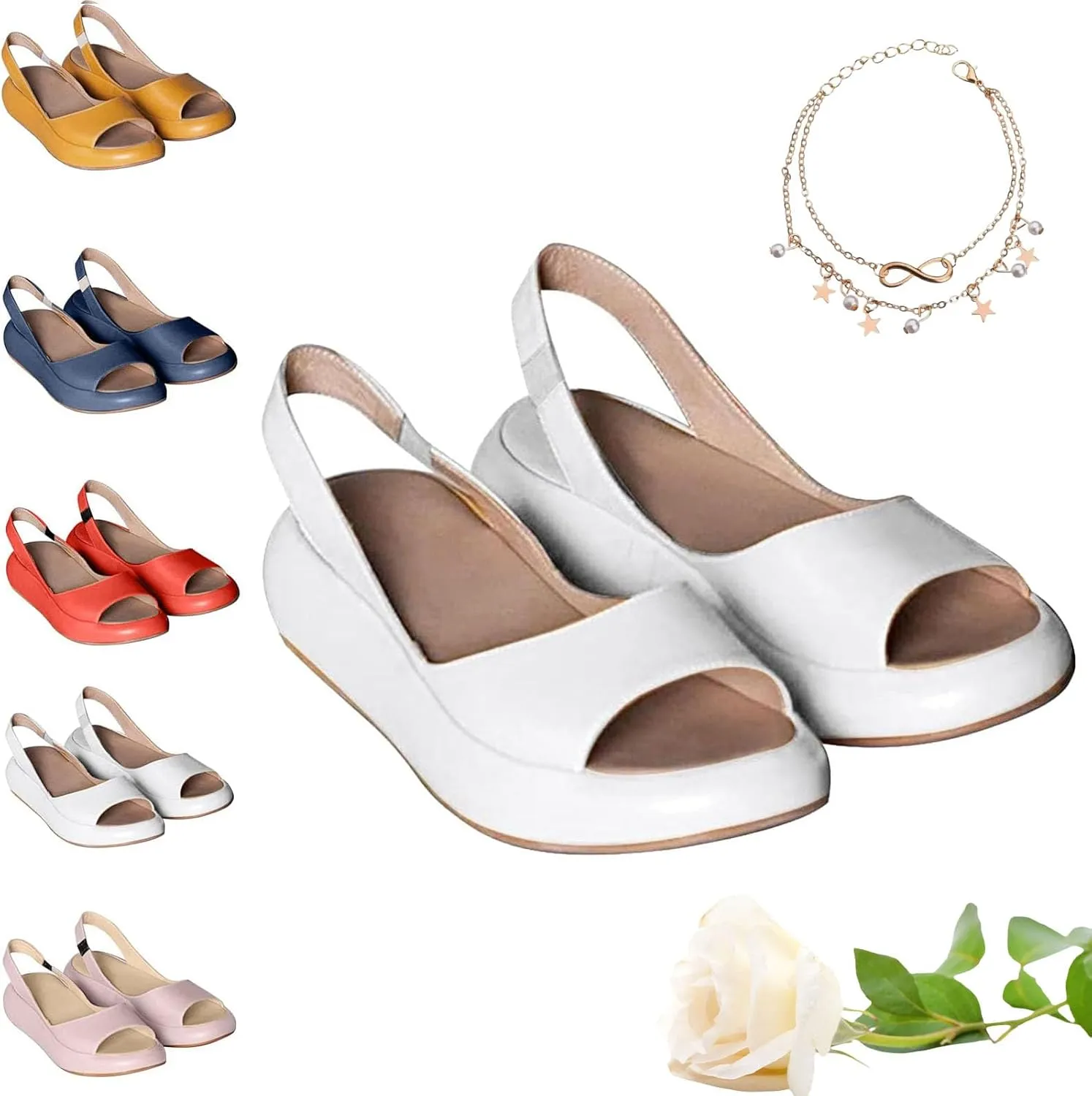 Yifare Sandals, Women's Ultra-Comfy Casual Flat Orthotic Sandal, Orthotic Insole, Suitable for All Foot Shapes