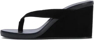 YIYA Women's Platform Flip Flops Sandals Comfortable Wedge High Heels Open Round Toe Summer Dress Thong Heels