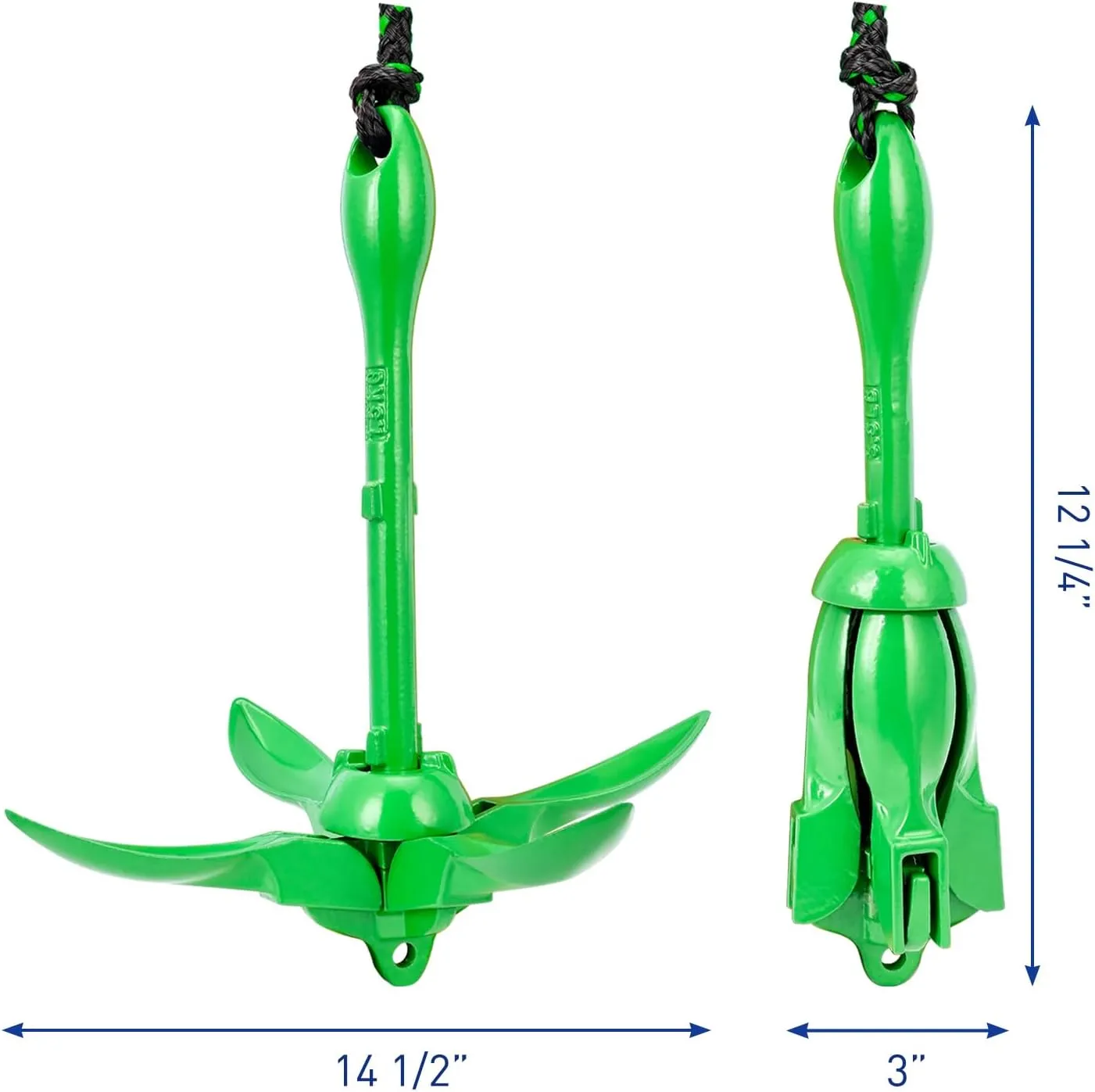 Young Marine Grapnel Anchor Kit for Small Boats, Kayaks, PWC, Jet Ski, Paddle Boards, etc. - 3.5 lbs