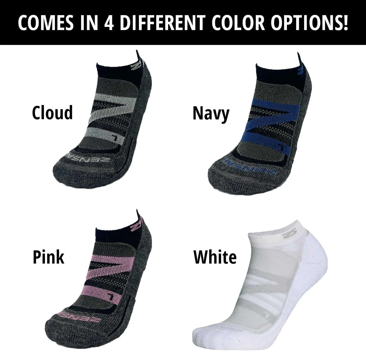 Zensah Wool Running Socks - Soft Cushioned Merino Wool, Moisture Wicking, Anti-Blister - Athletic Socks, Trail Socks